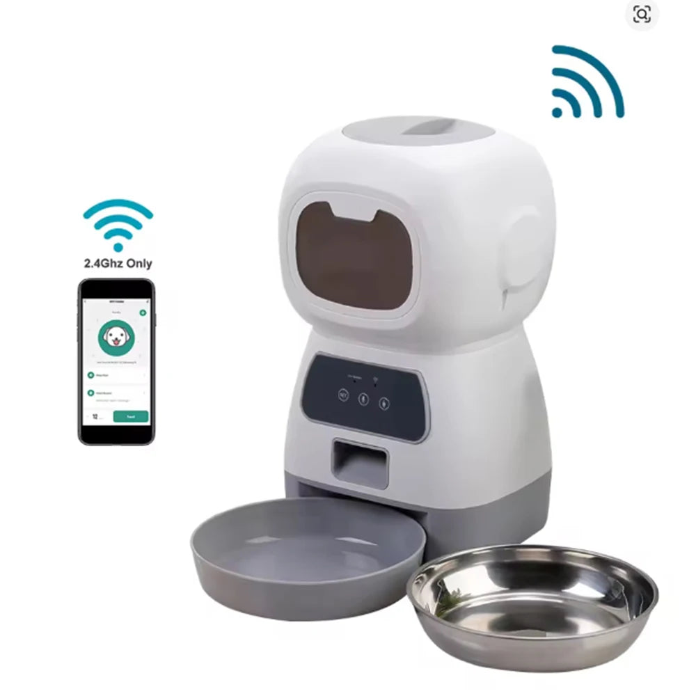 Smart-Swirl 3.5L – WiFi Feeder with Voice Dictation & Slow-Feed Tech