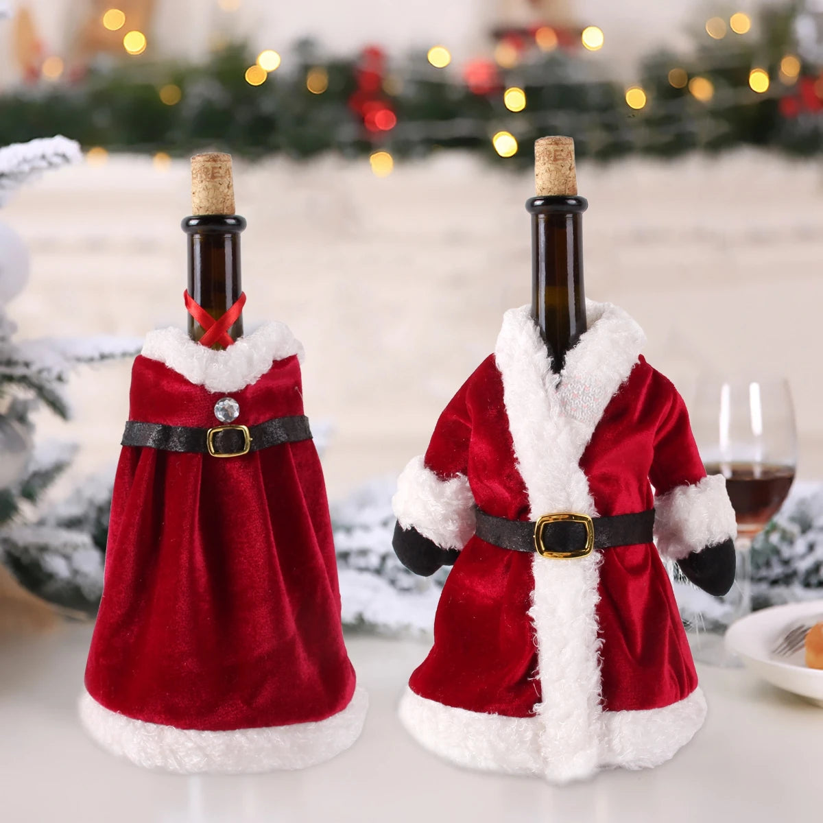 Christmas Wine Bottle Cover Merry Christmas Decorations For Home