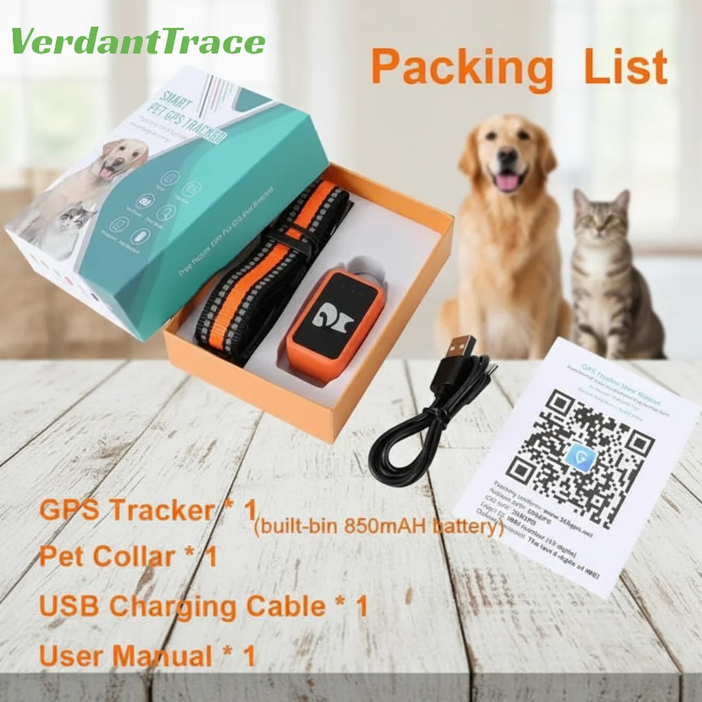 Verdant Trace 4G Small Pet GPS Tracker Collar
