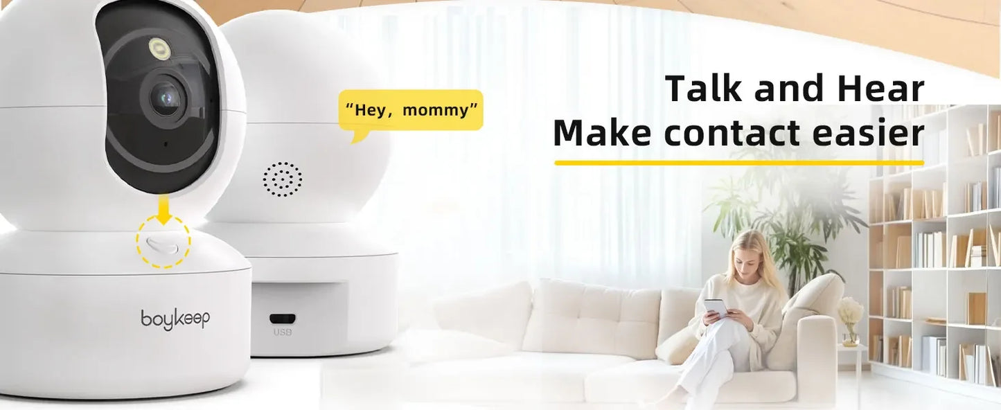 Smart-Sight 2K WiFi Camera – 360° Surveillance & Night Vision Monitor