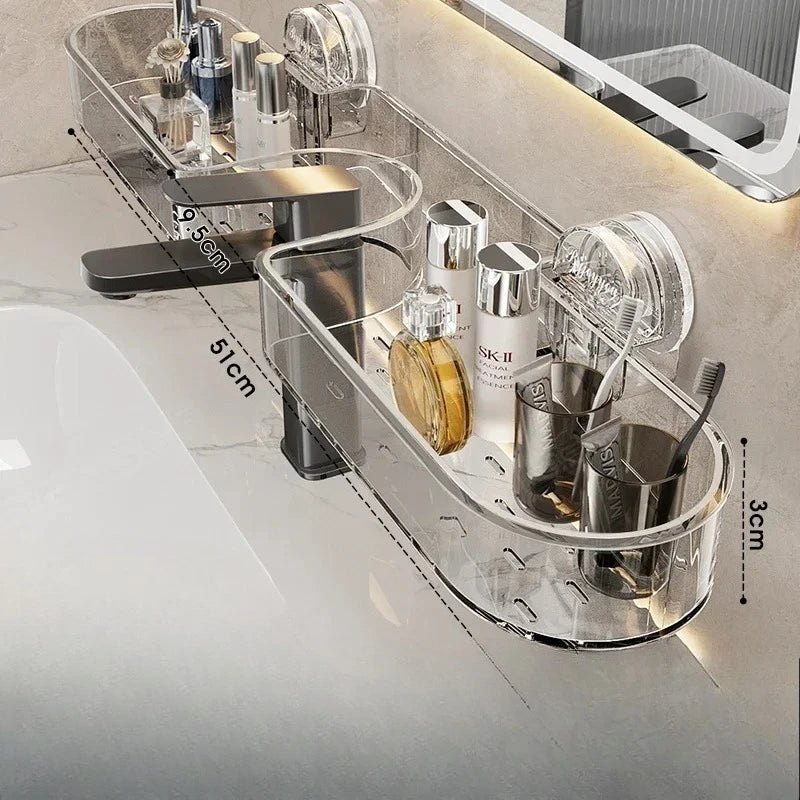 Rack Suction Cup Non-punching Toilet Thickened Acrylic Shelf