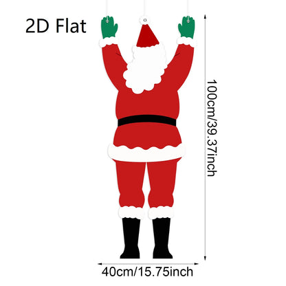 1pcs 2D Santa Claus Climbing Window Balcony Roof Chimney Hanging Decor